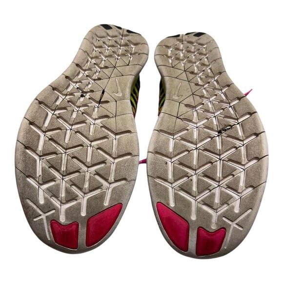 Nike Free RN Flyknit GS Running Shoe Pink Blast/Volt 834363-600 Sz 6.5Y Women 8 - Picture 9 of 9